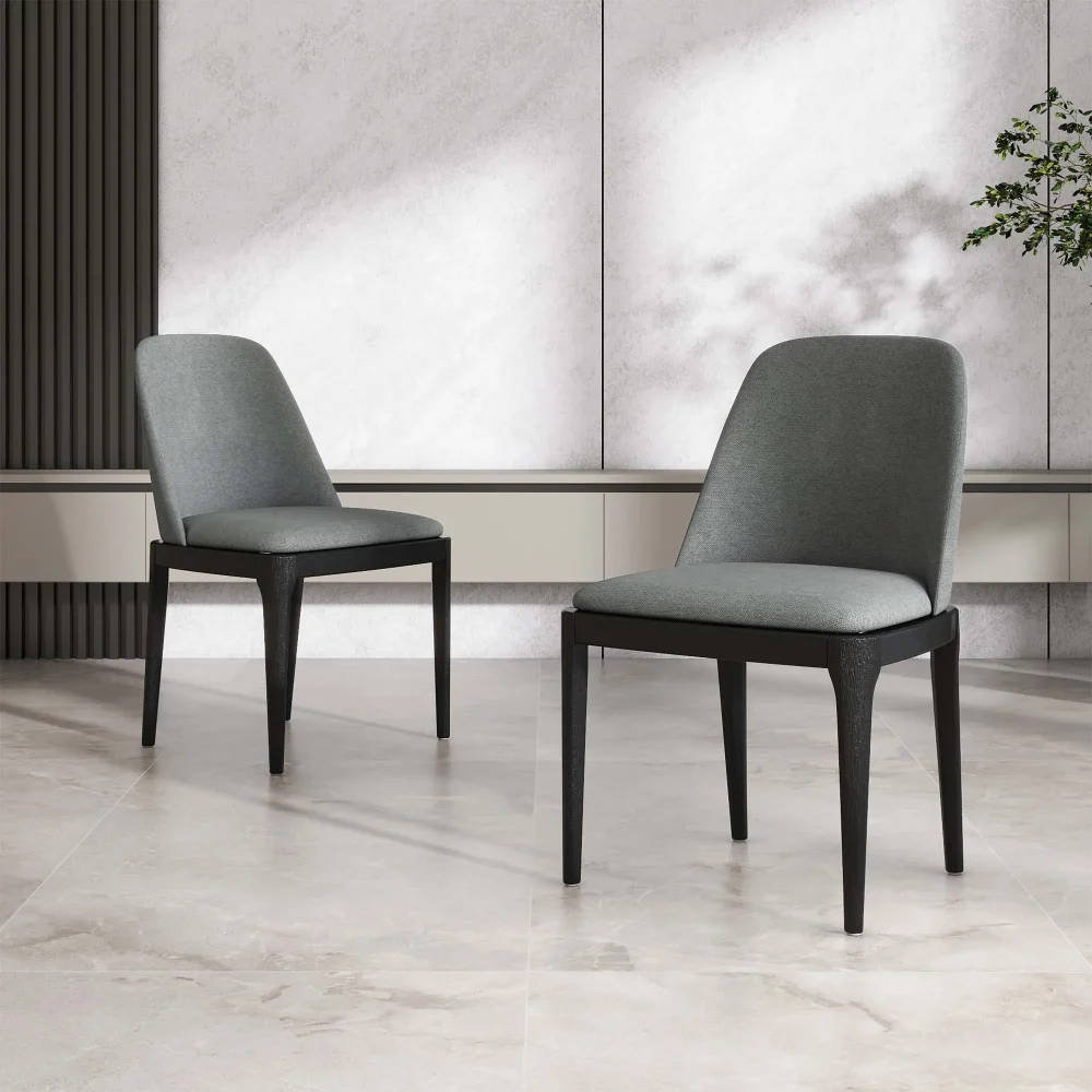 Dark Gray Armless Dining Chairs - Image 2
