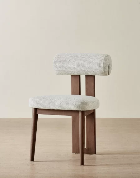 Dove Grey Fabric Dining Chair