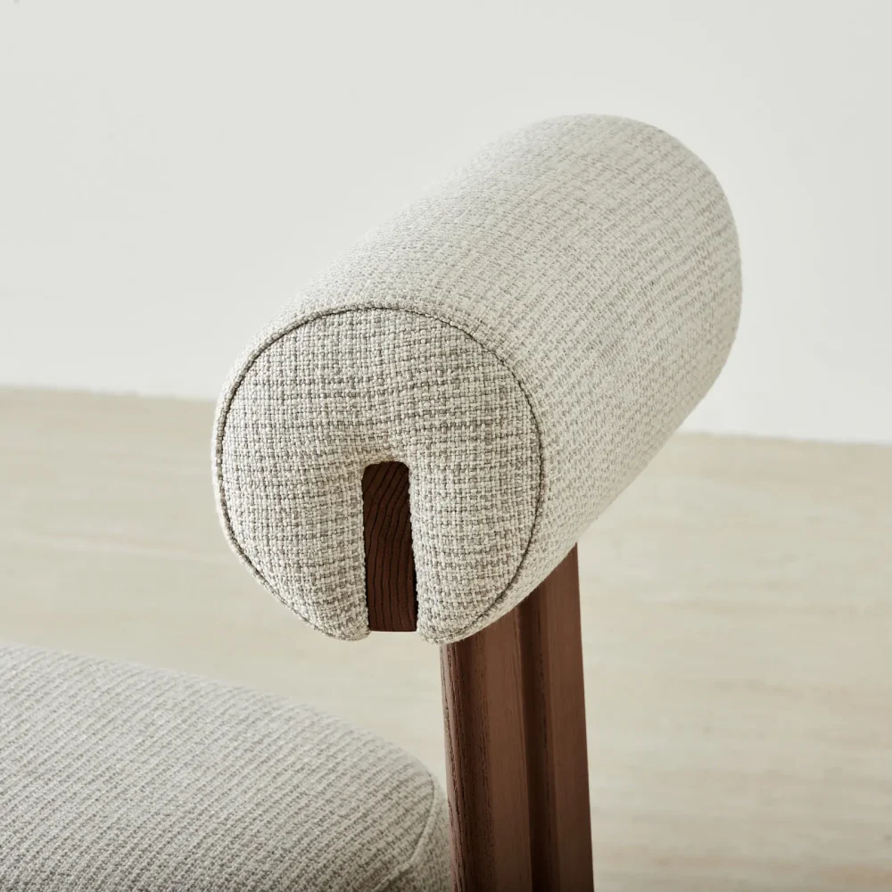 Dove Grey Fabric Dining Chair - Image 3