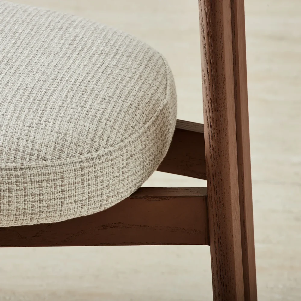 Dove Grey Fabric Dining Chair - Image 5