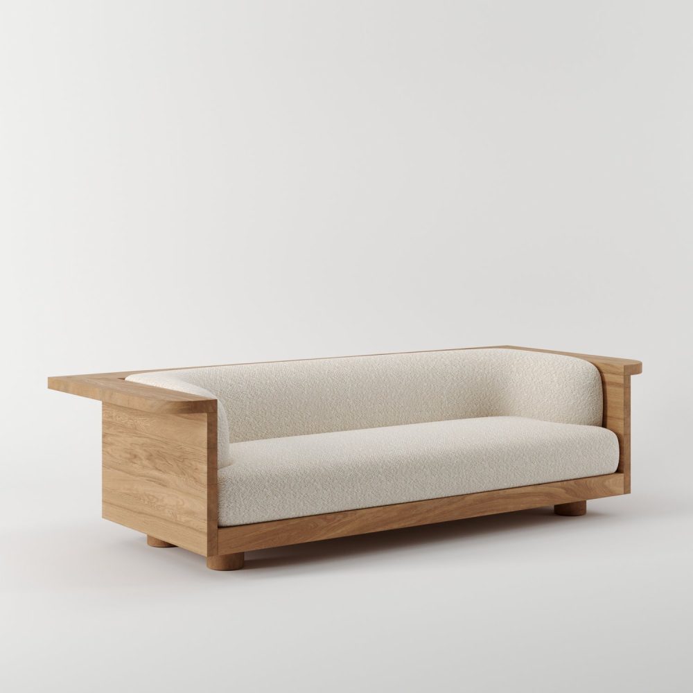 Nervaller Wood Sofa - Image 2