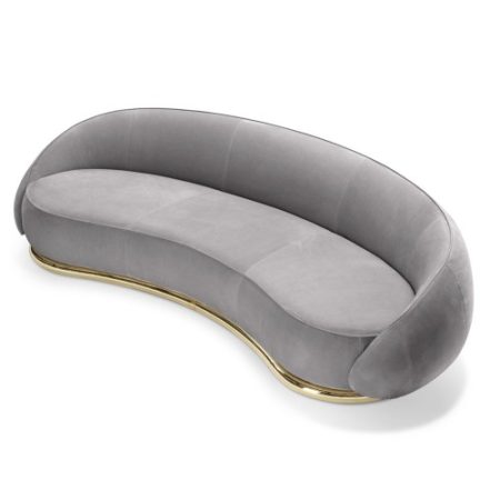 Dolphin Velvet Sofa - Gray