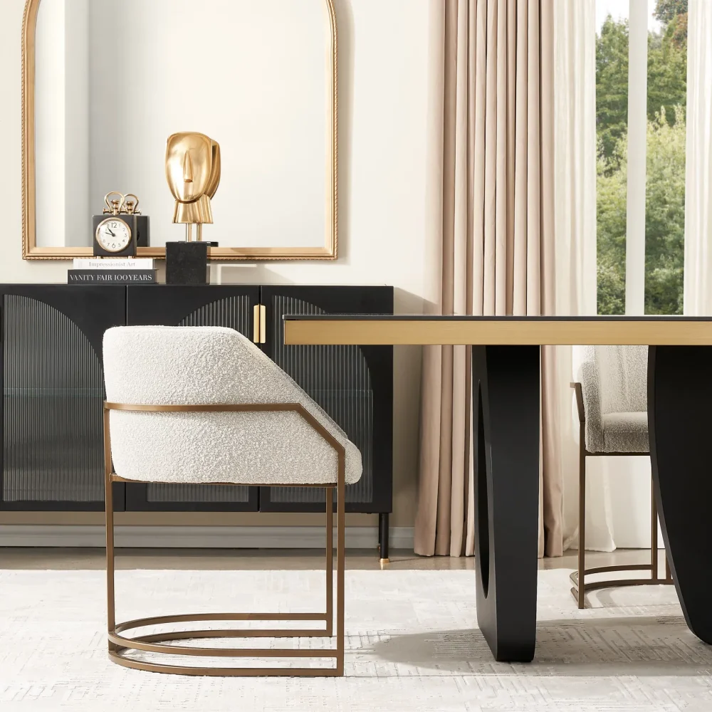 Laura Cream Boucle Dining Chair - Image 9