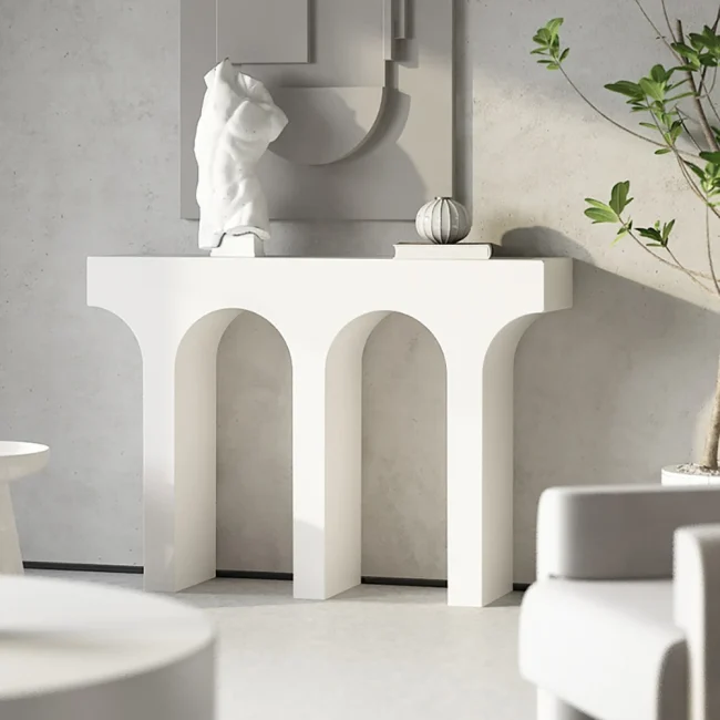 Narrow White Console Table
