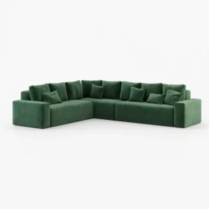 Deep Blue Corner Sofa - Green