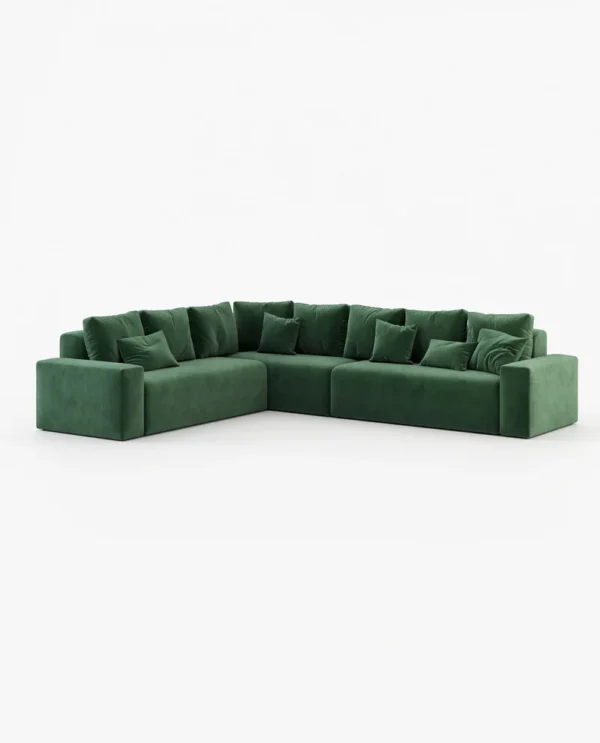 Deep Blue Corner Sofa - Green