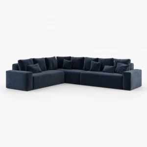 Deep Blue Corner Sofa - Blue
