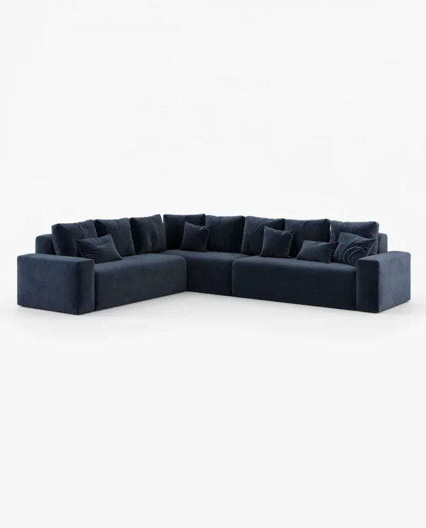 Deep Blue Corner Sofa - Blue