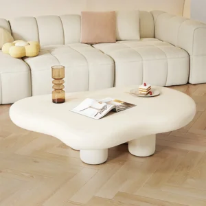 Matte Wood Abstract Coffee Table