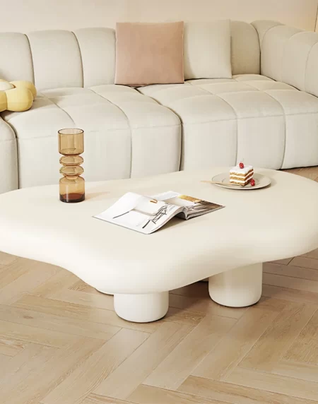 Matte Wood Abstract Coffee Table