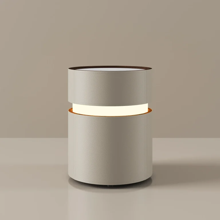 Minimalist Circular Nightstand with LED - Image 5
