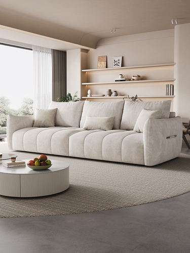 Cream & Grey Velvet Sectional Sofa - Image 6