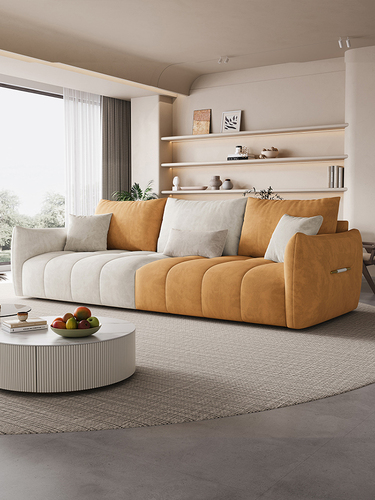 Cream & Grey Velvet Sectional Sofa - Image 8