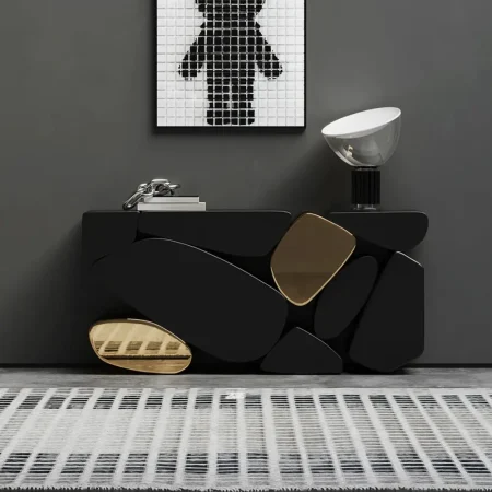 Stones Luxury Golden Hallway Table