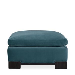 Wide Velvet Square Ottoman