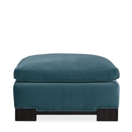 Wide Velvet Square Ottoman