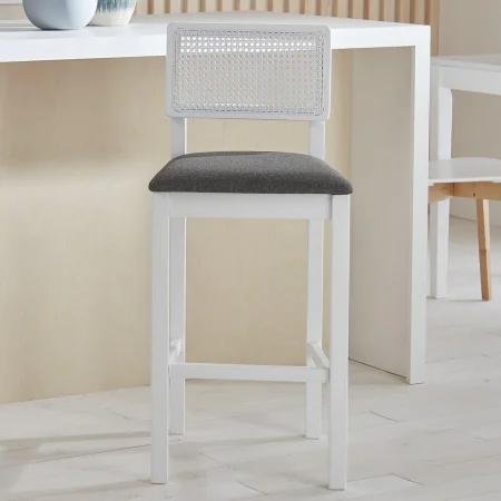 White Cane Barstool