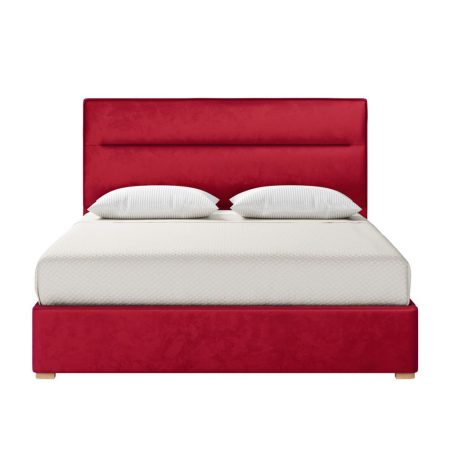 Lewis Modern Horizontal Bed - Red, Queen Bed(160 x 200 cm)