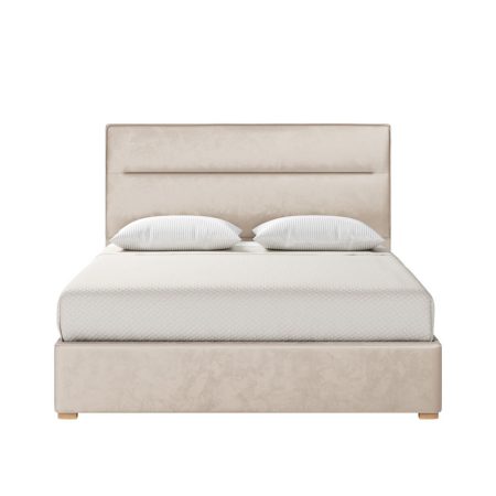 Lewis Modern Horizontal Bed - Beige, King Bed (180 x 200 cm )