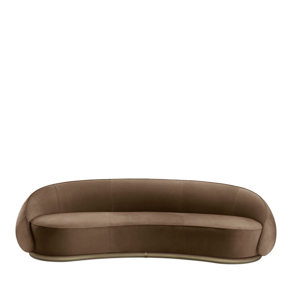 Dolphin Velvet Sofa - Brown