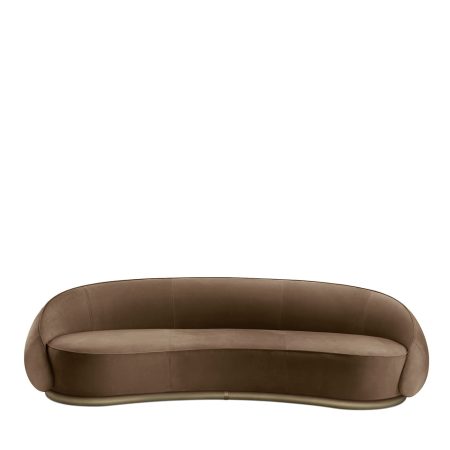 Dolphin Velvet Sofa - Brown