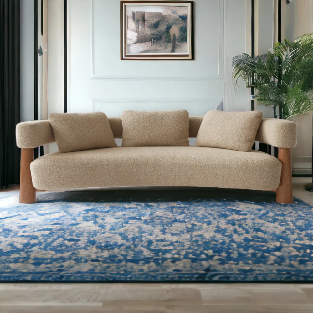 Castles Curved Boucle Sofa - Image 7