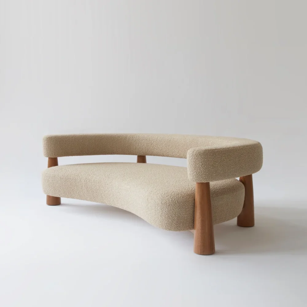 Castles Curved Boucle Sofa - Image 4