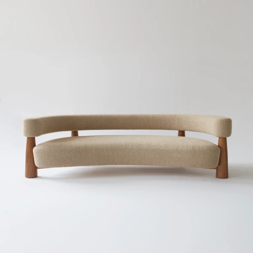 Castles Curved Boucle Sofa - Image 5