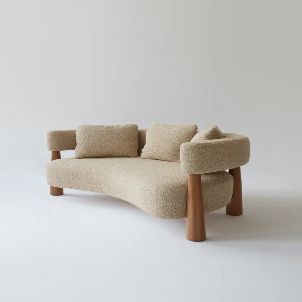 Castles Curved Boucle Sofa - Image 6