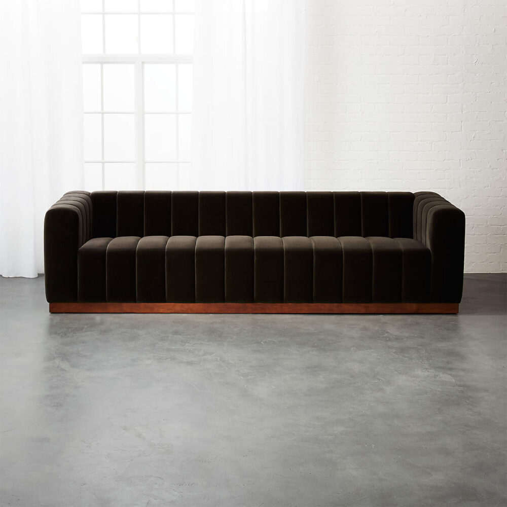 Forte Charcoal Velvet Sofa - Image 5
