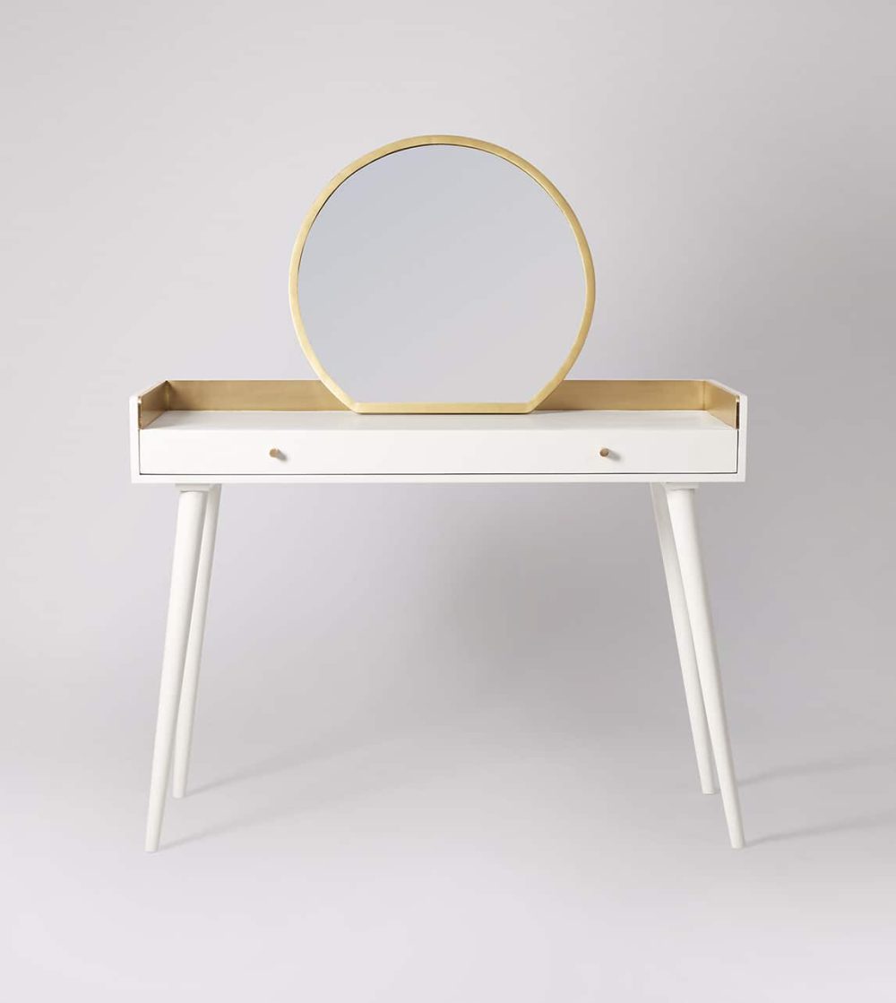 Fresco Dressing Table White & Brass - Image 4