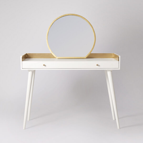 Fresco Dressing Table White & Brass