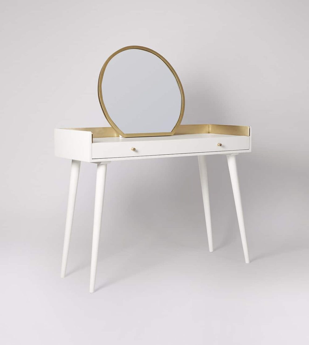 Fresco Dressing Table White & Brass - Image 2