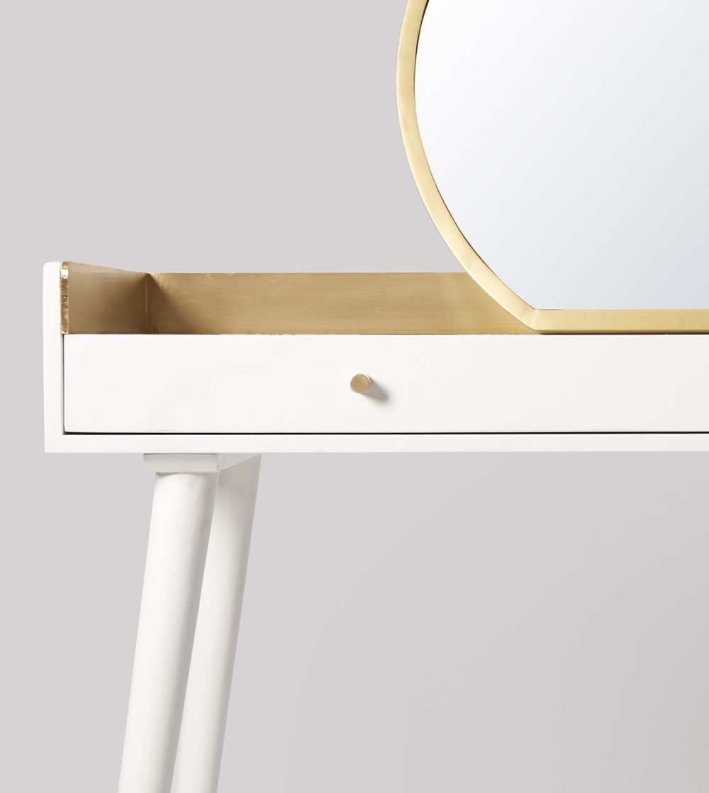 Fresco Dressing Table White & Brass - Image 5