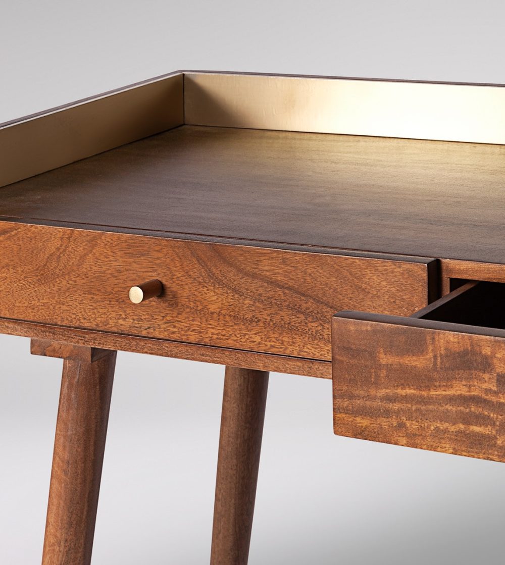 Fresco Wooden Desk Brass - Image 4