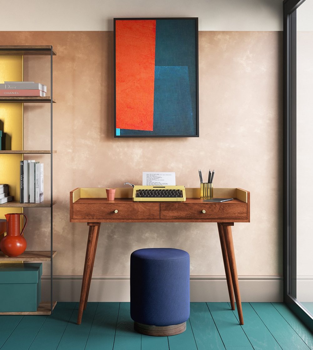 Fresco Wooden Desk Brass - Image 5