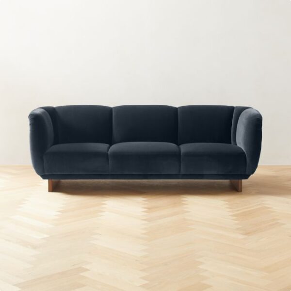 Claude Cognac Velvet Sofa - Image 6