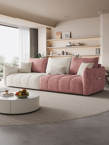 Cream & Grey Velvet Sectional Sofa - Image 9