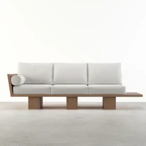 Levi Wood Sofa 3-Seater Cotton