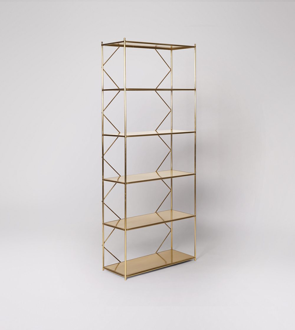 Mosaic Wide Shelving Unit, Brass - Image 2