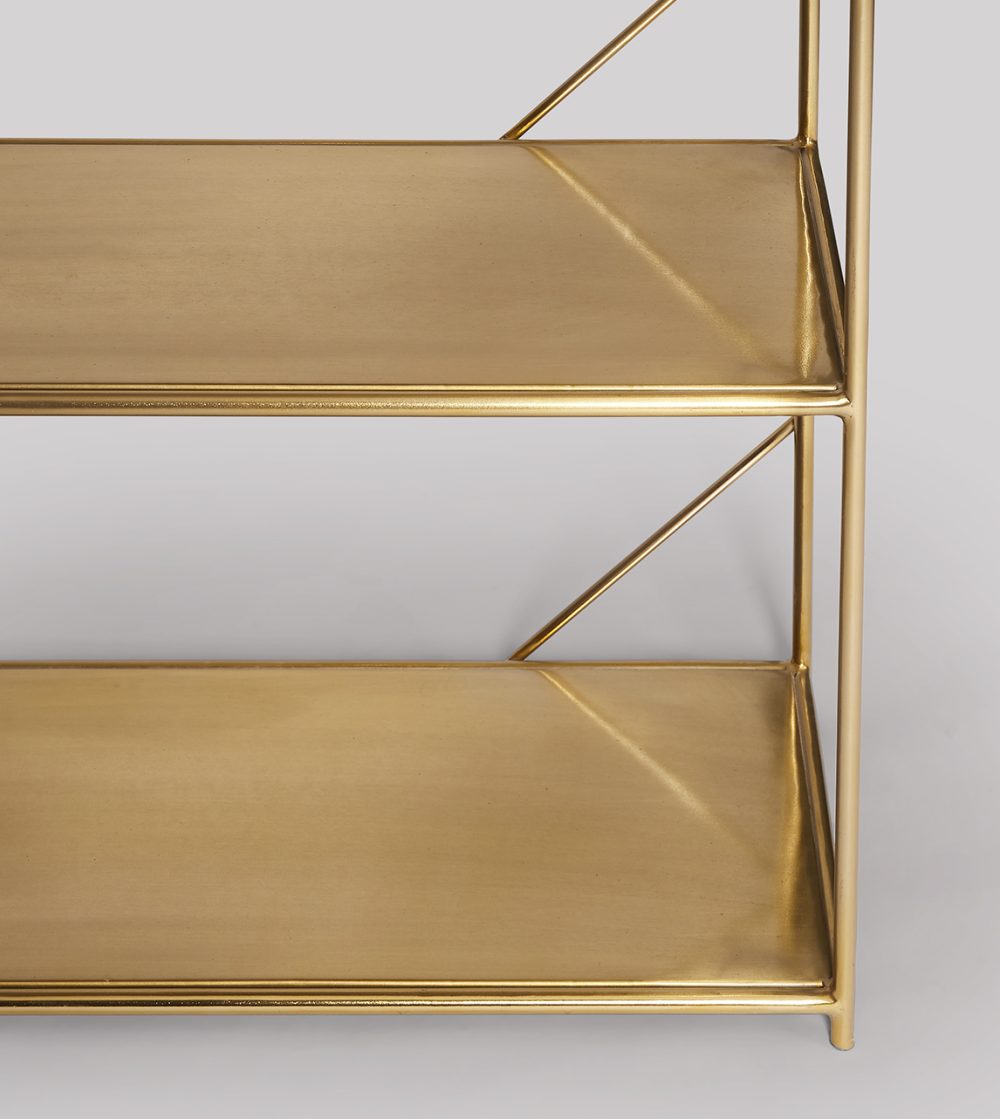 Mosaic Wide Shelving Unit, Brass - Image 4