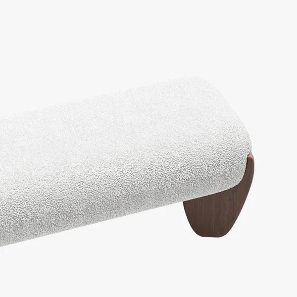 Fabric Ottoman with Wooden Legs - Image 5