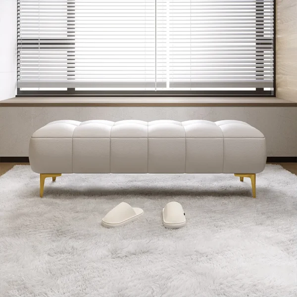 Upholstered Bedroom Bench with Metal Legs - Image 2