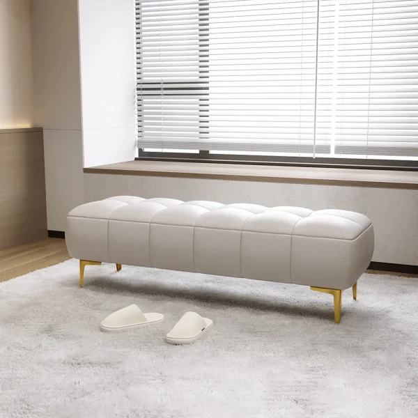 Upholstered Bedroom Bench with Metal Legs - Image 3