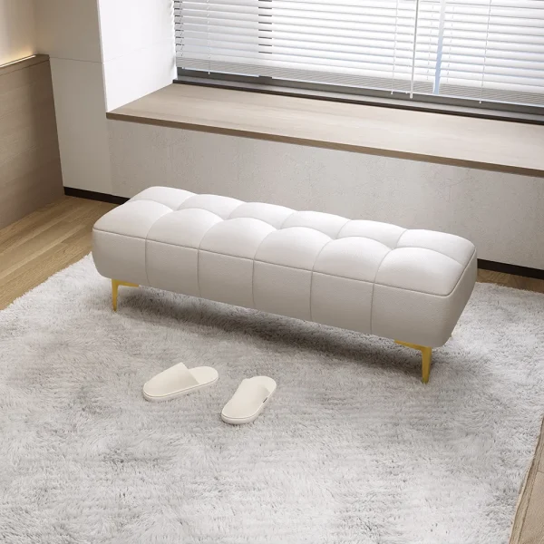 Upholstered Bedroom Bench with Metal Legs - Image 4