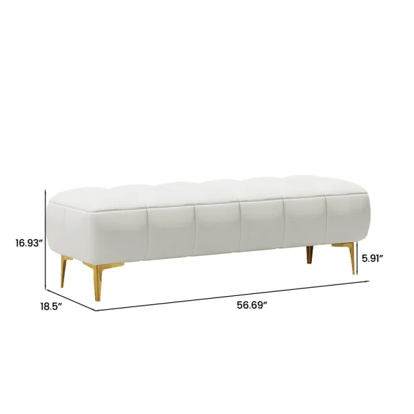 Upholstered Bedroom Bench with Metal Legs - Image 8