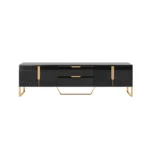 Berklin Black Wood Rectangle TV Stand - Image 10