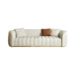 Three-Seater Faux Leather Sofa - Image 8