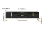 Berklin Black Wood Rectangle TV Stand - Image 14