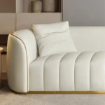 Three-Seater Faux Leather Sofa - Image 5